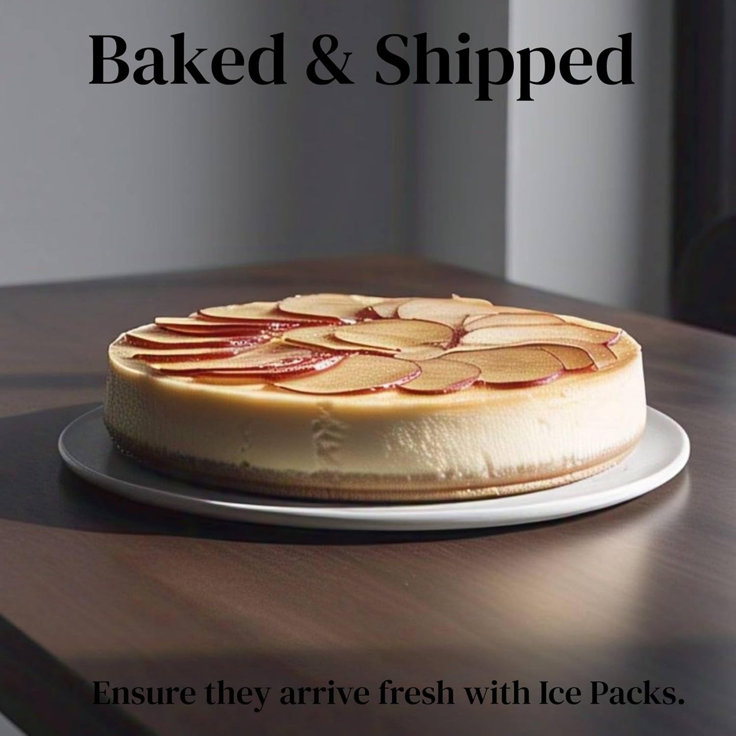 Andy Anand Sugar Free Apple Cheesecake 9" - Crafted with Real California Cream Cheese, Fresh and Natural Ingredients, Amazingly Delicious, Perfect for Diabetics & Dessert Lovers (2 lb)