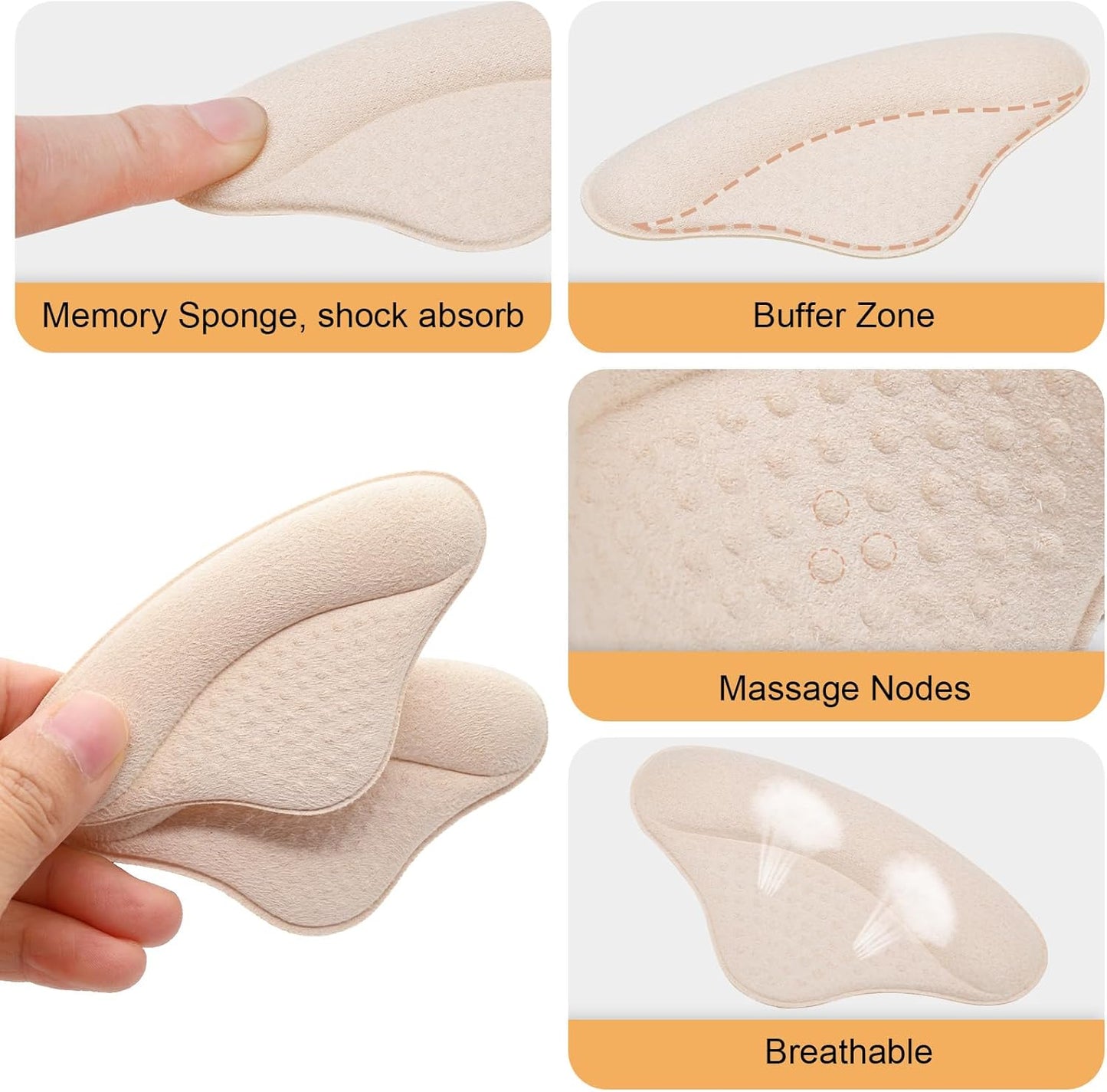 Ball of Foot Cushions,Metatarsal Pads for Women,Heel Cushion Pads, Heel Grips Liners for Heel Pain Relief, Blisters,Friction, Non-Slip Shoe Inserts for Loose Shoes,Shoe Fillers Make Shoes Fit Tighter