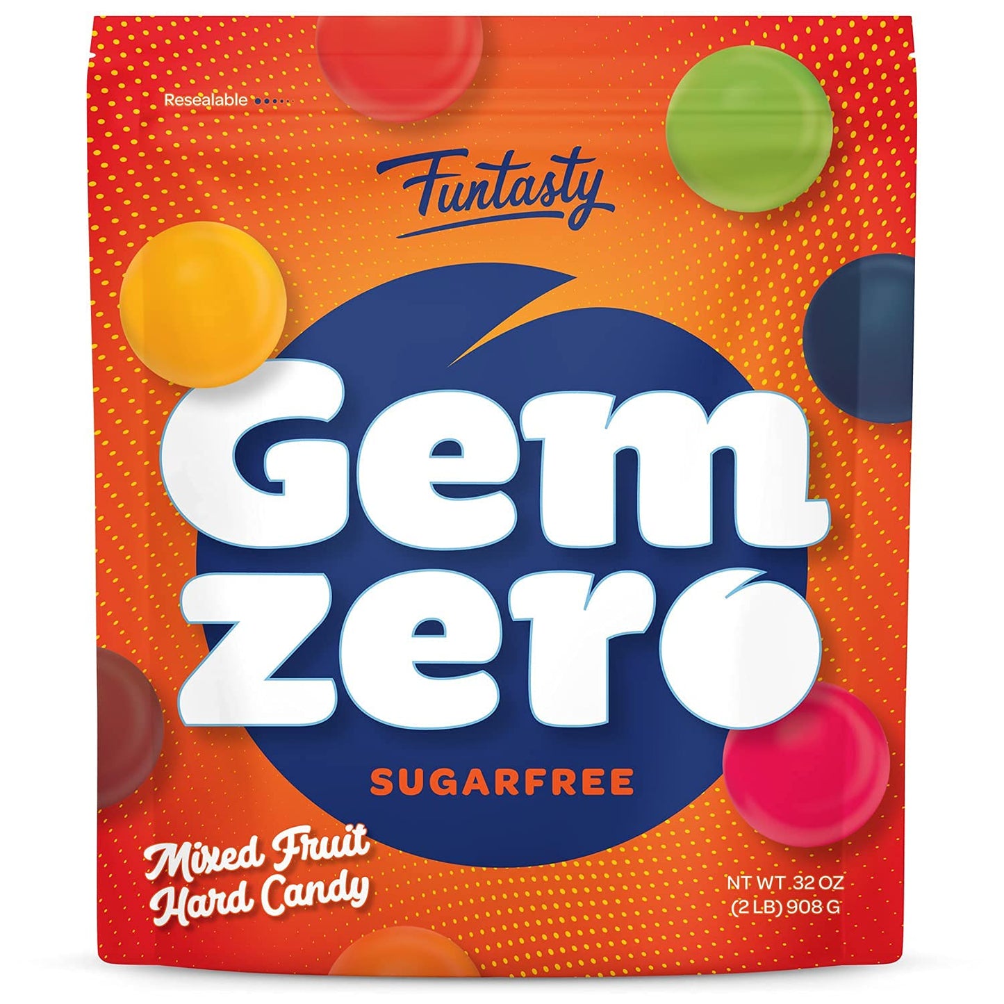 Sugar-Free Hard Candy - 2 Pound Bulk Pack - Assorted Flavors - Office Bowl Mix - Individually Wrapped