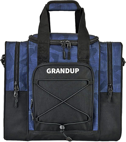 GRANDUP Bowling Ball Bag for Single Ball - Black Bowling accessories Ball Tote Bag Bowling Bag with Padded Ball Holder - Fits Bowling Shoes Up to Mens Size 14