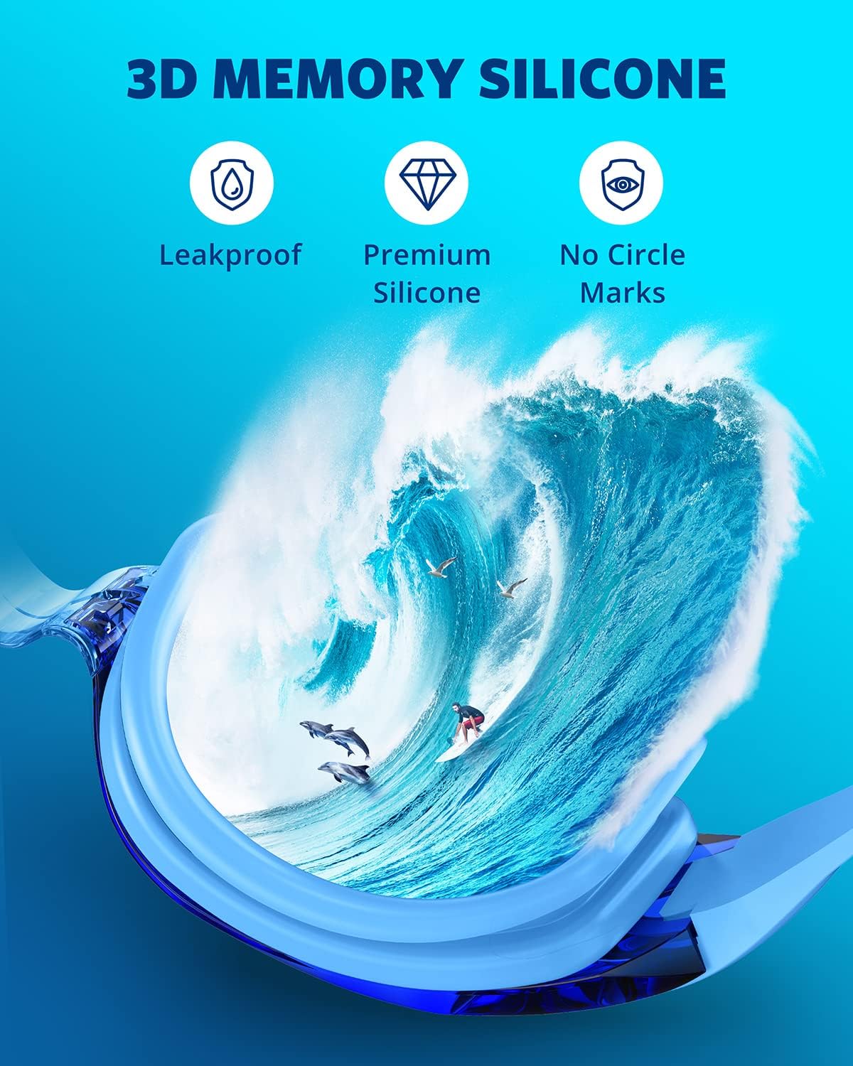 Aegend Swim Goggles, Swimming Goggles No Leaking Full Protection Adult Men Women Youth