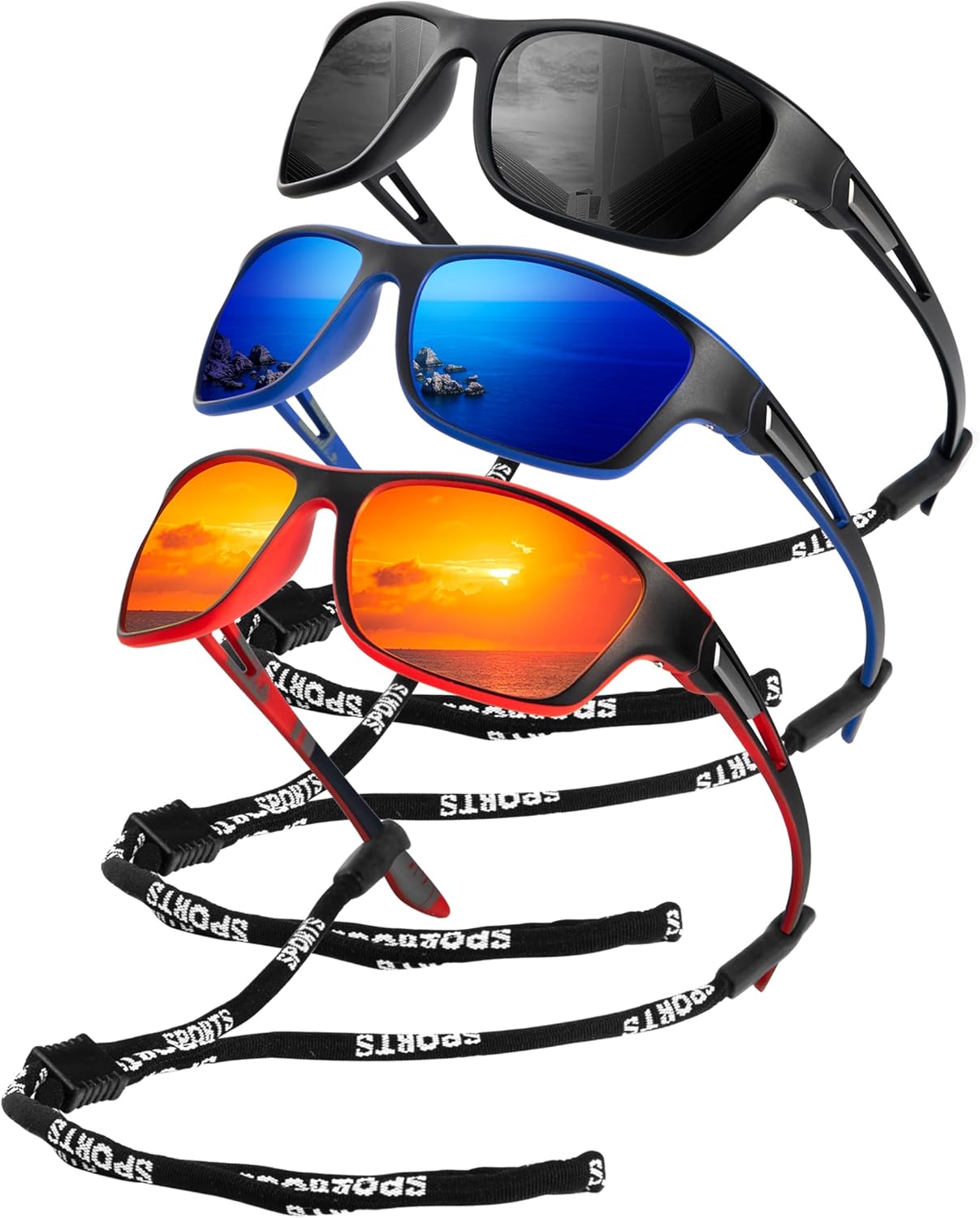 KALIYADI Polarized Sunglasses for Men, Sports Sun Glasses for Driving Cycling Fishing with UV protection