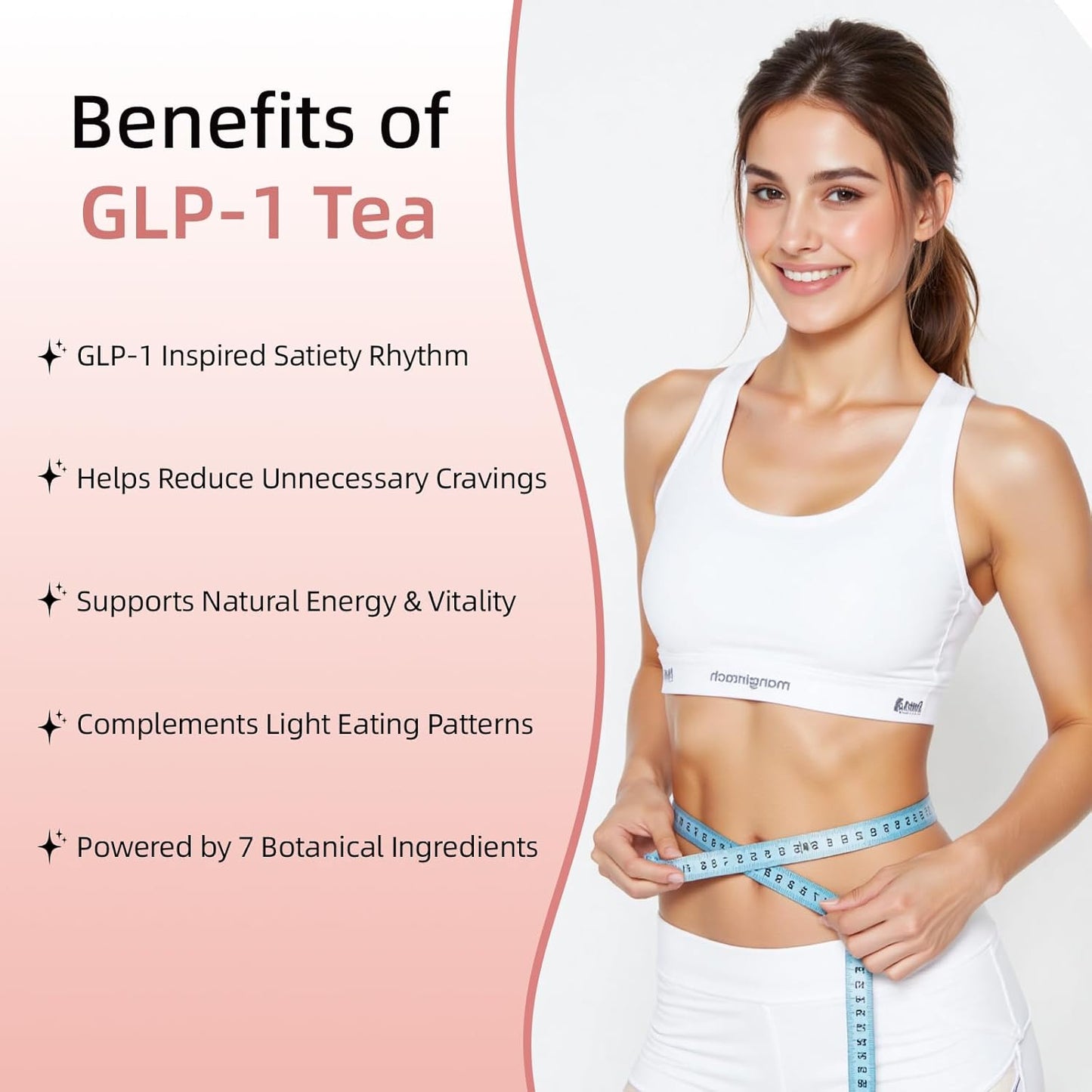 GLP-1 Herbal Tea，7 Precious Ingredients Formula to Complement Balanced Eating Habits, Yerba Mate, Cinnamon, Gardenia & More, No Sugar or Artificial Additives–30 Tea Bags (2 Pack)
