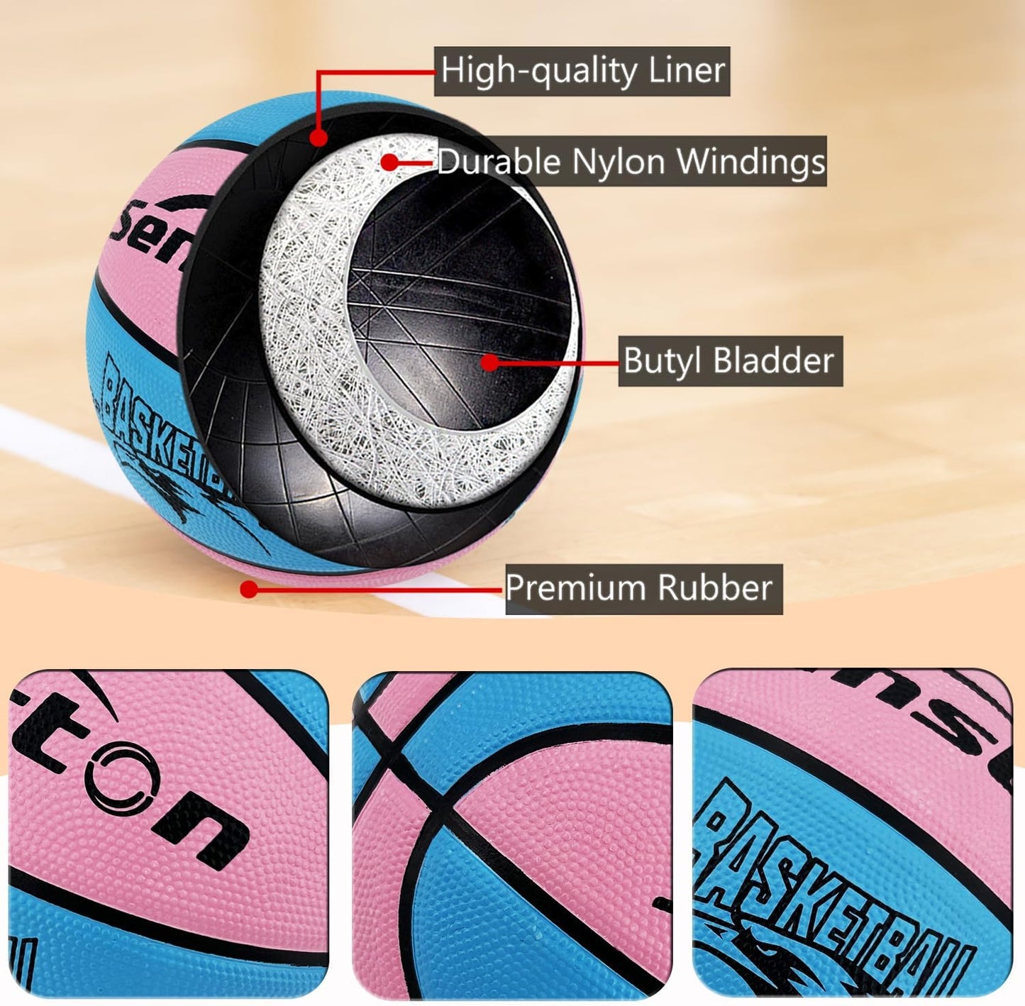 Senston Kids Basketball Balls Size 3/5/7 Basketballs Indoor Outdoor 27.5/29.5 inch Basketball Gifts for Kids/Girls/Boys