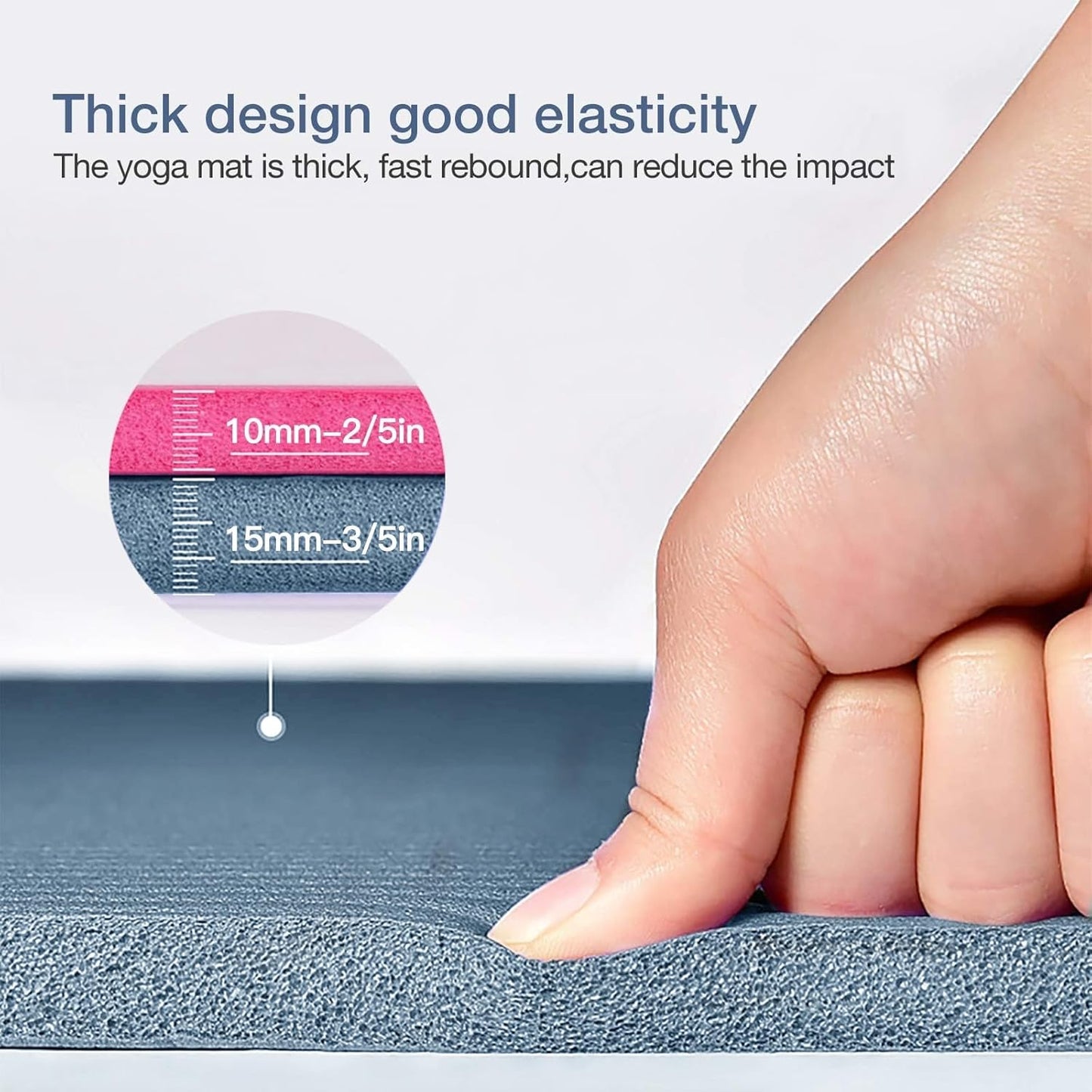 Thick Yoga Mat Non Slip, Large Size 72" L x 32" W x 0.6" TH, Premium Exercise & Fitness Mat with Carrying Strap and Bag, Workout Mats for Home