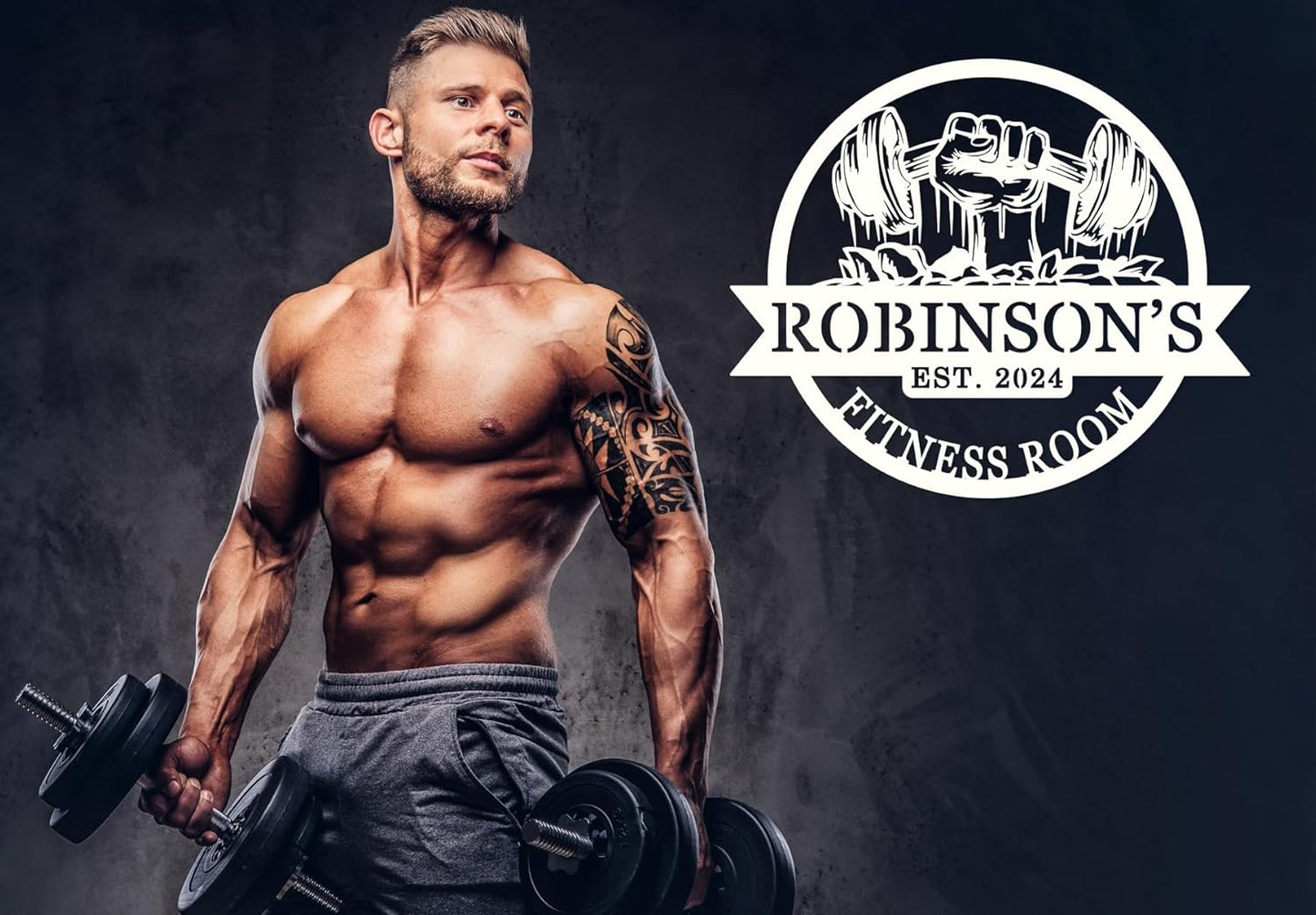 Personalized Home Gym Signs - Custom Metal Art for Workout Room – Enrich your Home Gym Decor with Unique Personalized Gym Sign & Weight Lifting - Custom Name Plaque