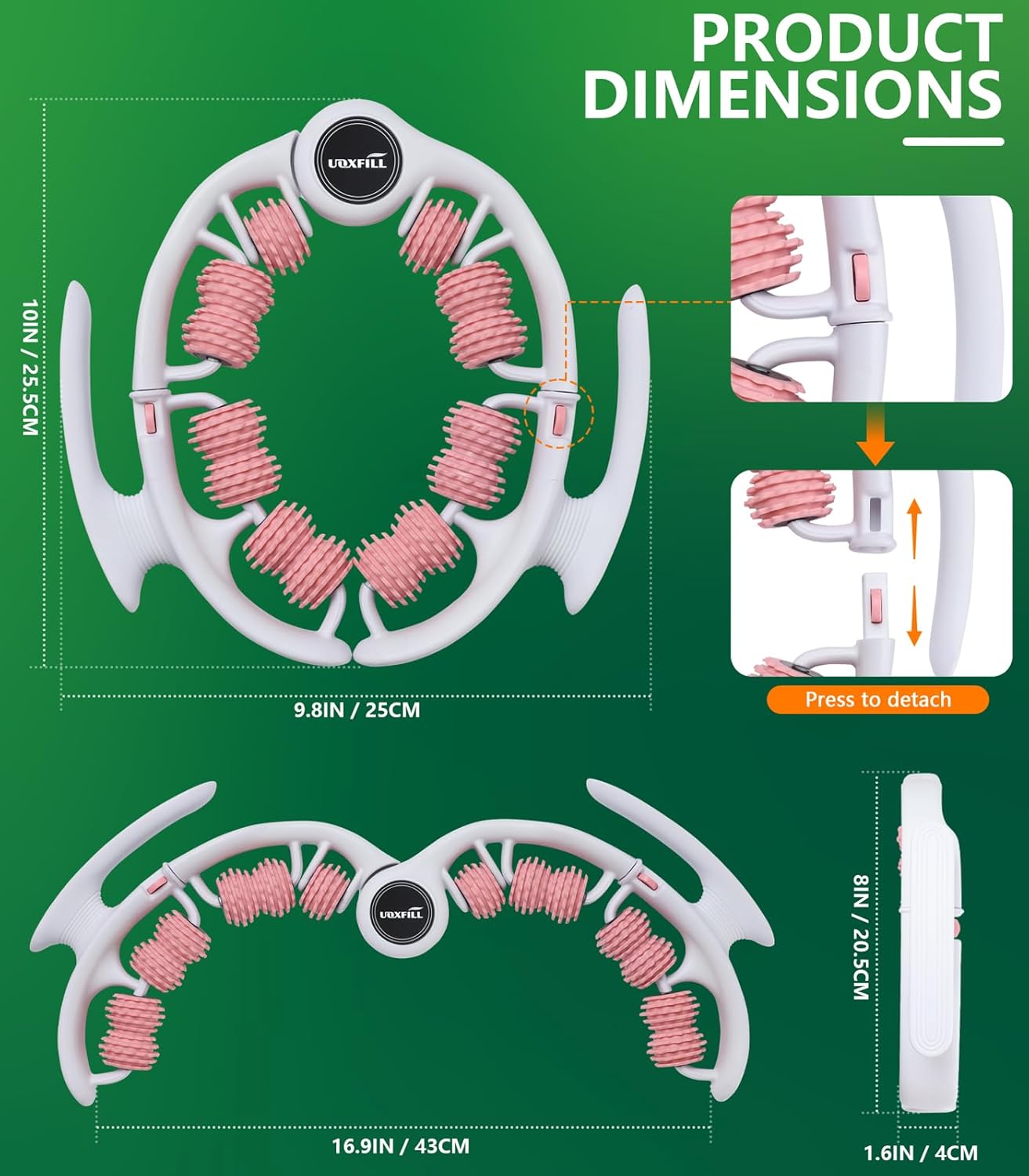 Cellulite massage tool | 360°removable cellulite remover for legs & Lymphatic Drainage Massager | Fascia Blaster for Contoured & Smoother Skin,Tool for Sore Arms, Legs, Stomach & ButtocksGreen