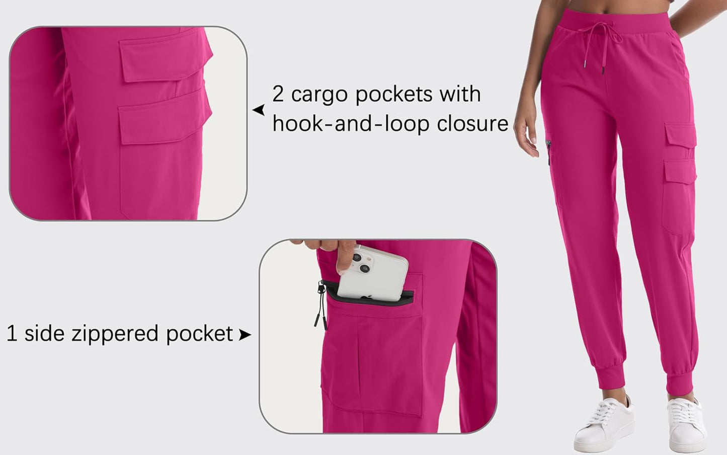 Women's Hiking Pants with Pockets Water Resistant Lightweight Quick Dry Cargo Pants for Travel Outdoor