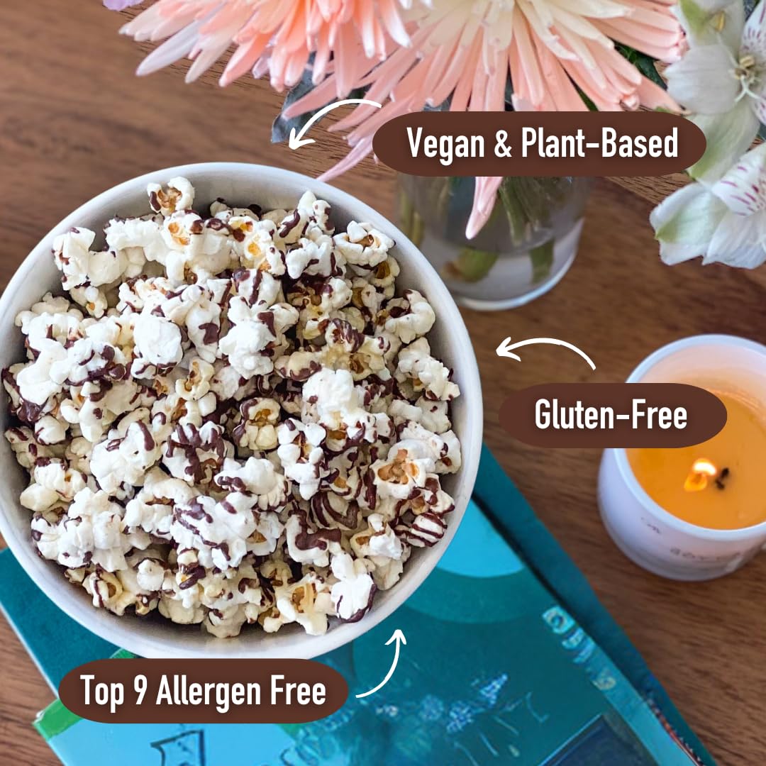 Safe + Fair Kettle Popped Gourmet Popcorn, Vegan Dark Chocolaty Drizzle, Free From Top 9 Allergens and Artificial Ingredients, 5.5 oz