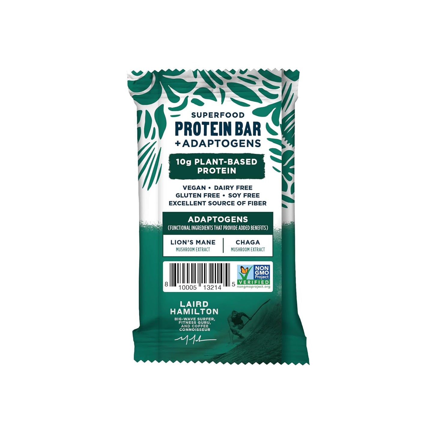 Laird Superfood Functional Protein Bars – Protein Bar but Better with Real Ingredients, Functional Mushrooms 10g Plant-Based Protein, 6g Fiber - Non-GMO - Mint Chocolate, 10 Count (Pack of 1)
