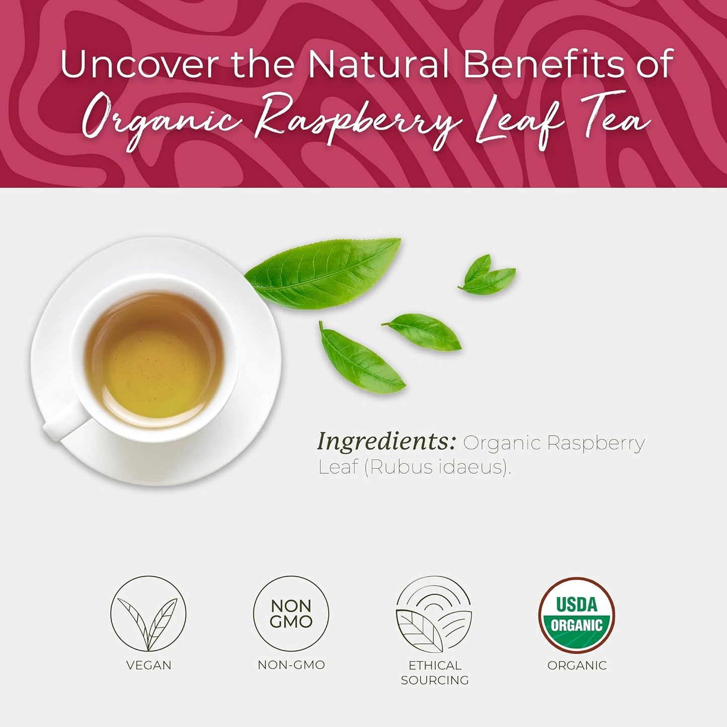 Starwest Botanicals Organic Raspberry Leaf Tea - Caffeine Free Herbal Tea, Supports Wellness for Women, String Free Sachets, USDA Organic Raspberry Leaf, Non GMO - Bulk Pack, 100 Tea Bags