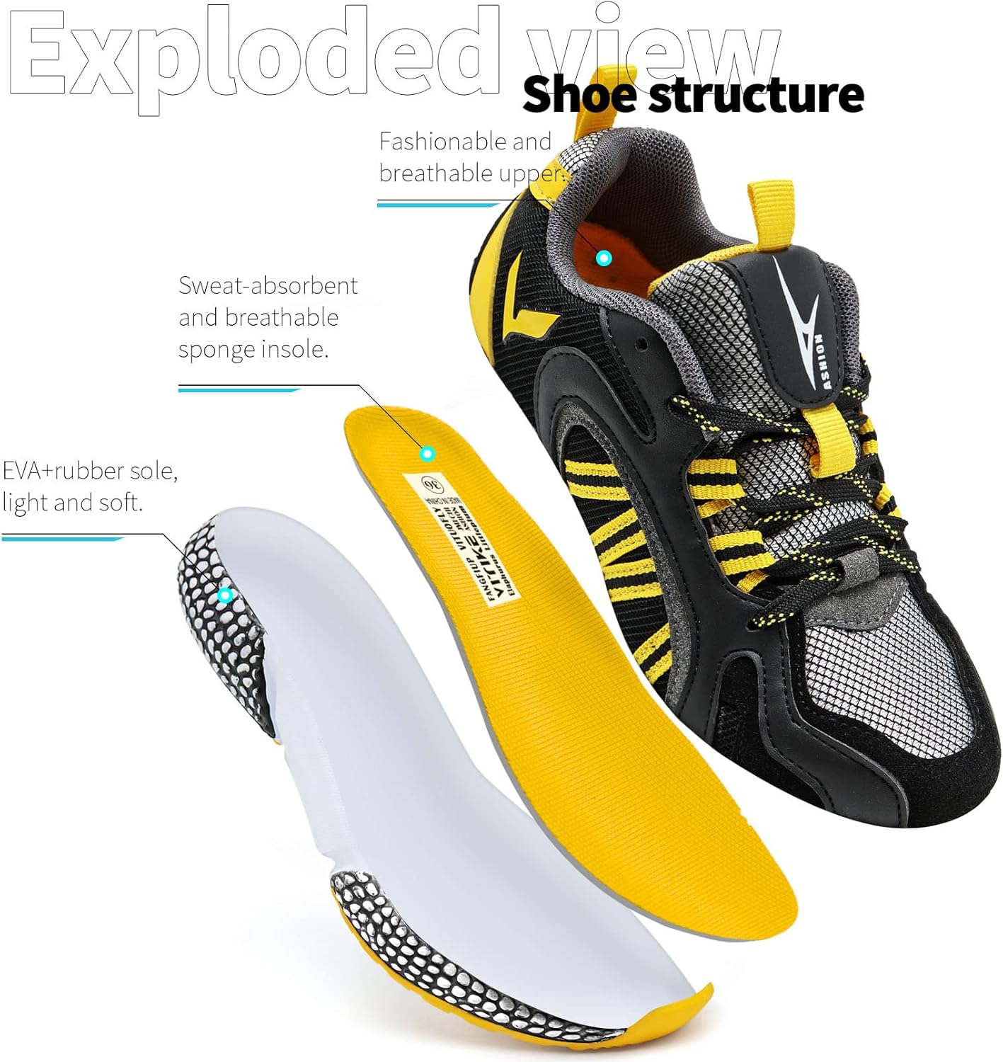 WETIKE Boy's Shoes Mesh Slip on Lightweight Running Sneakers