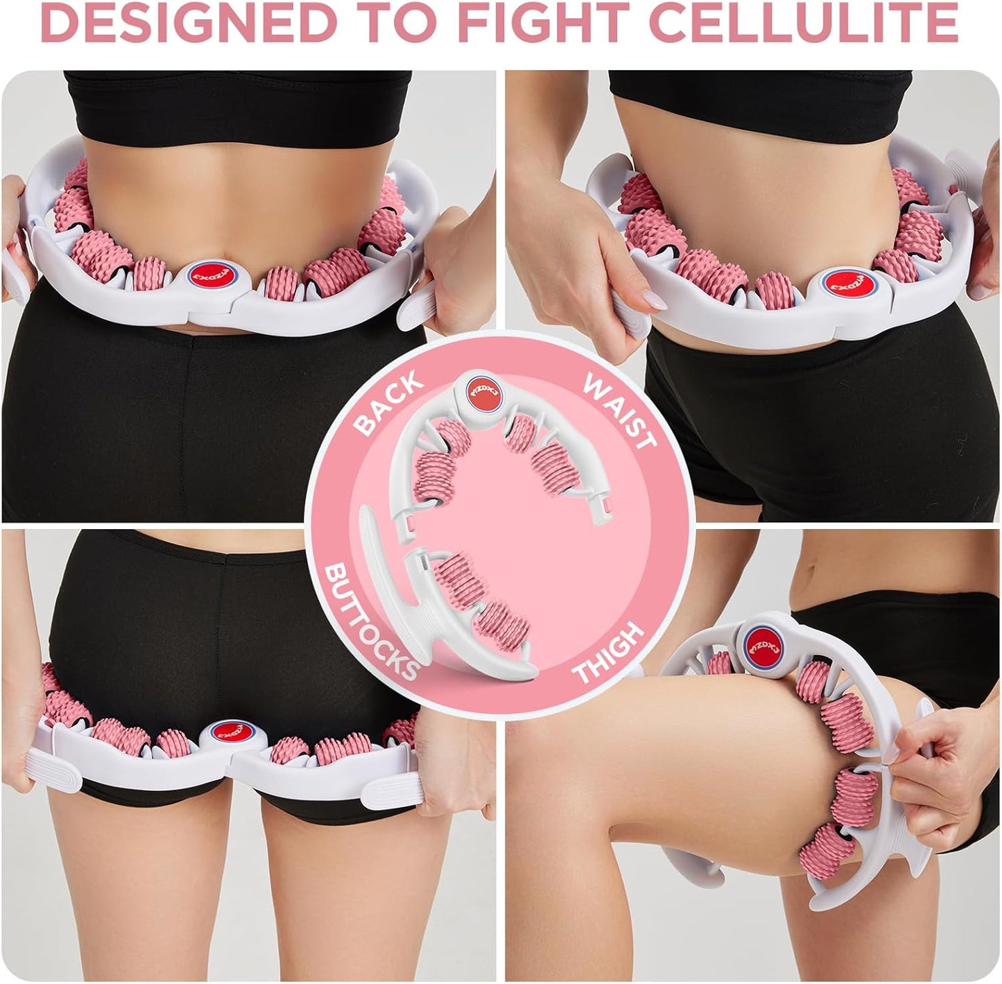 Cellulite Massage Tool Deep Fascia Massager & Dimpled Skin Remover for Legs - Anti-Cellulite Roller Tech with Lymphatic Drainage, Smooth Skin & Pain Relief for Thighs & Buttocks Sculpting