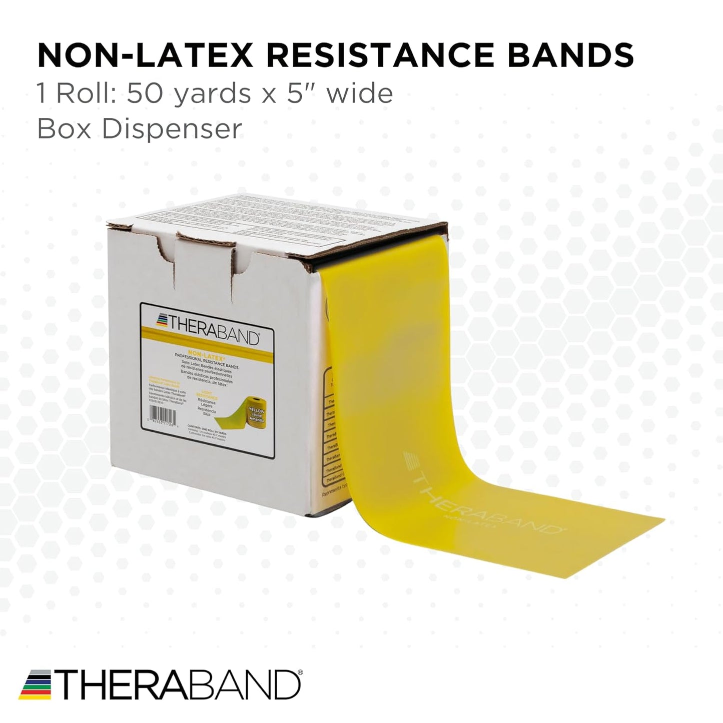 THERABAND Resistance Band, Yellow, Light, 50-Yard Roll, Latex-Free, Elastic Band for Exercise, Physical Therapy, Yoga, Pilates, Stretching, Home Workouts, Cut-to-Length, Color-Coded Levels