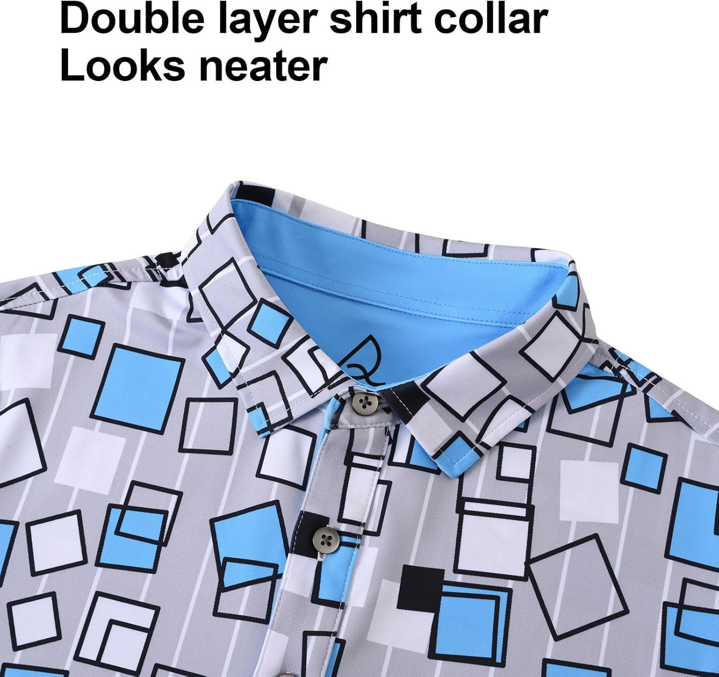 DEOLAX Mens Polo Shirts Fashion Print Mens Golf Shirt Dry Fit Mens Golf Polo Short Sleeve Quick Dry Funny Golf Shirt for Men