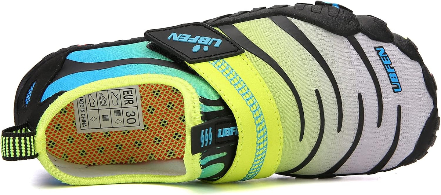 UBFEN Water Shoes for Kids Boys Girls Aqua Socks Barefoot Beach Sports Swim Pool Quick Dry Lightweight Toddler Little Big Kid