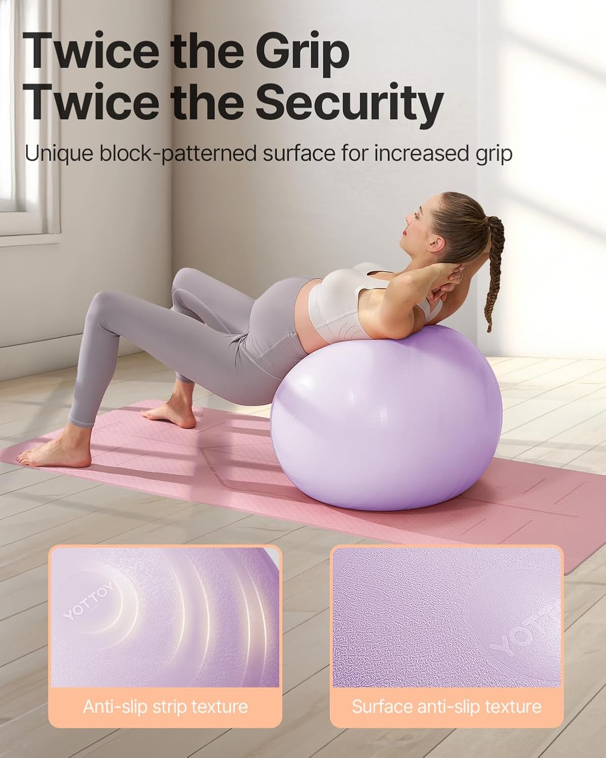 YOTTOY Pregnancy Ball - 1.8mm Thick Birthing Ball for Maternity Physio and Birth Preparation, Yoga and Exercise for Pregnancy - Includes Pump