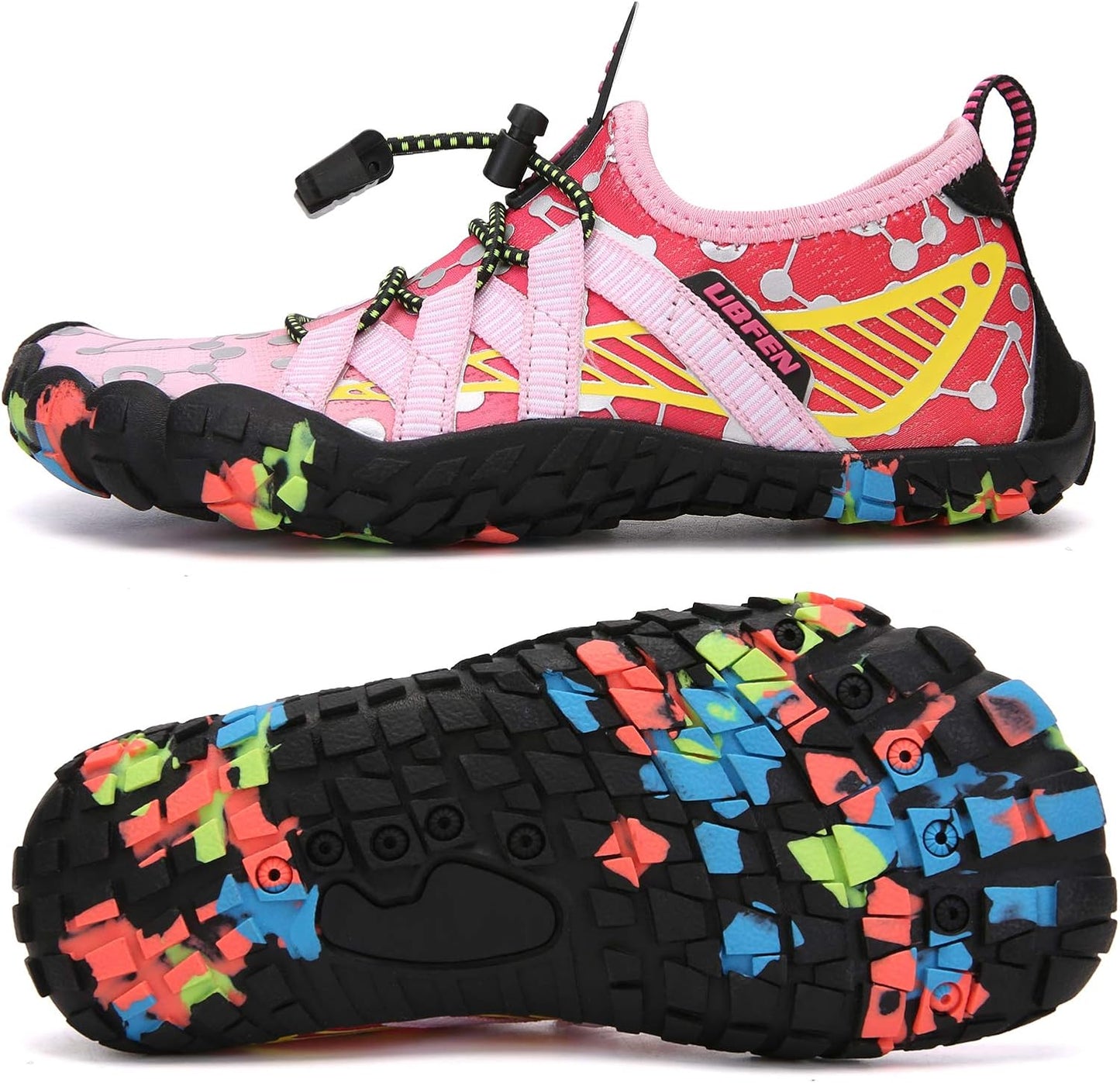 UBFEN Water Shoes for Kids Boys Girls Aqua Socks Barefoot Beach Sports Swim Pool Quick Dry Lightweight Toddler Little Big Kid