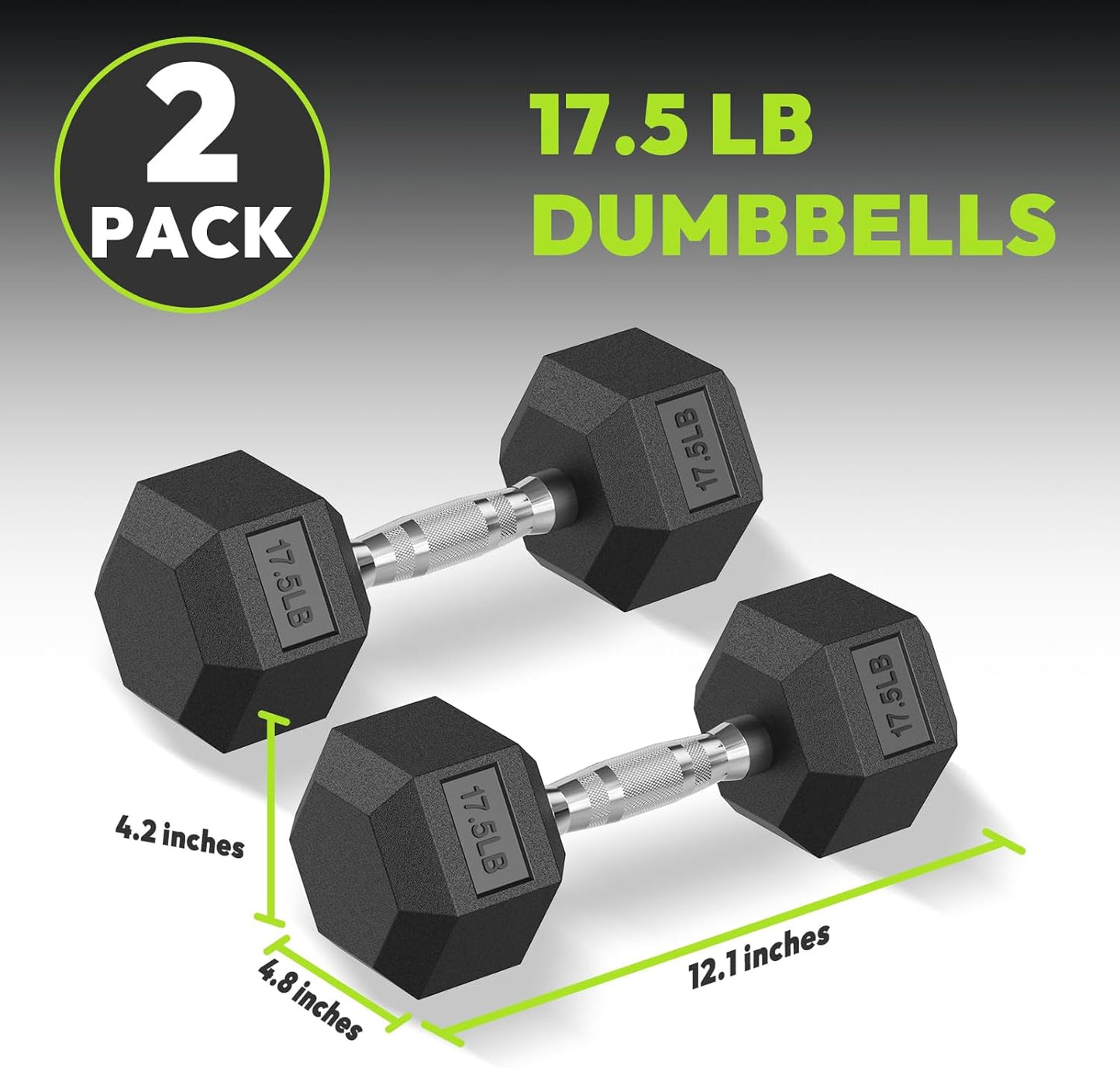 Hex Dumbbell Set 2.5-400 lb, Rubber Encased Exercise & Fitness Dumbbells, Weights Dumbbells Set of 2, Hand Weight for Strength Training