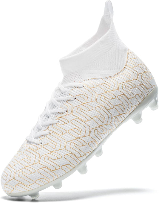 Kids Soccer Cleats Boys Youth Firm Groud Cleats for Girls High Top Trainning Football Shoes AG/FG