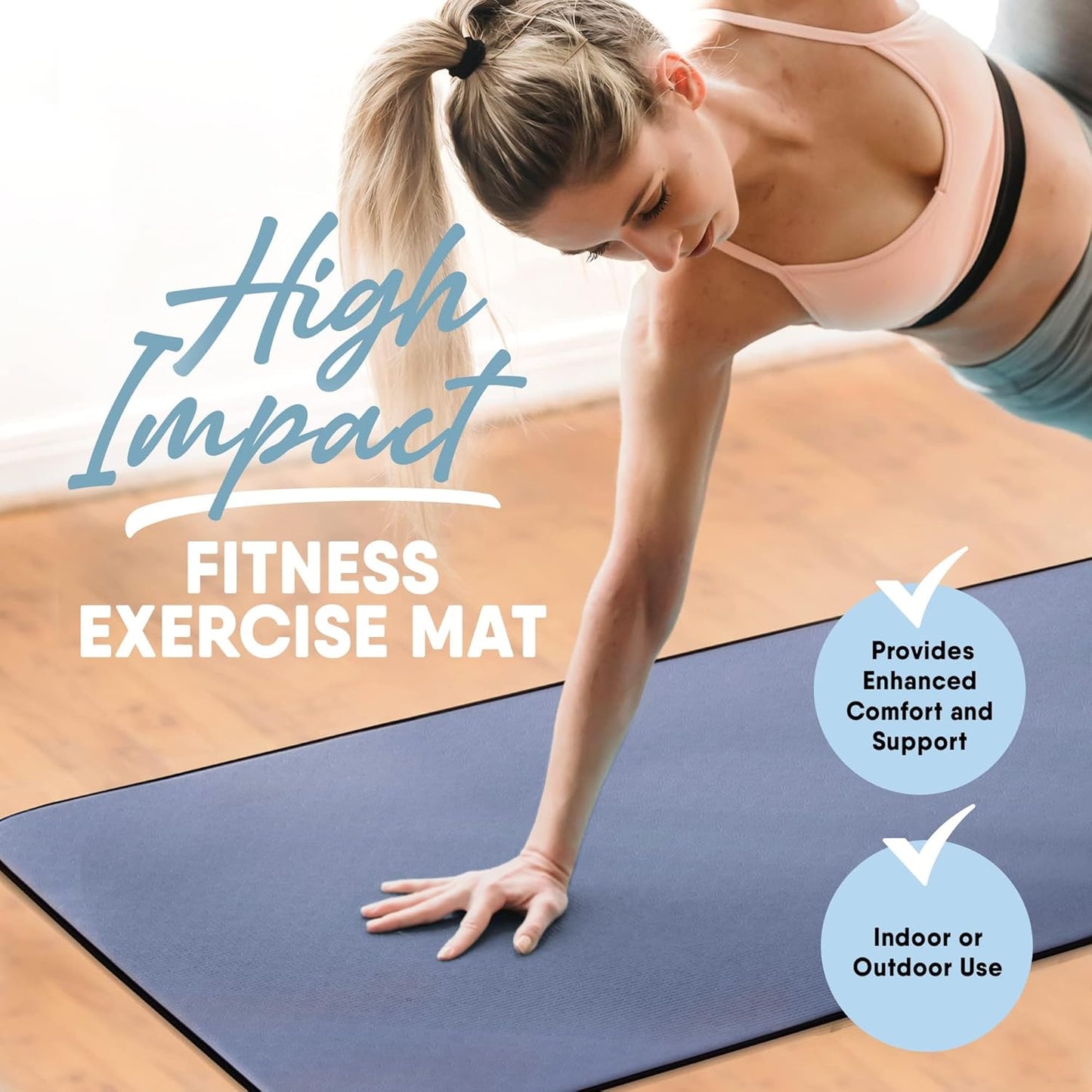 MICRODRY Deluxe Fitness Exercise Yoga Mat for Home & Gym, Extra Thick for High Impact Training, Multi Layered Skid Resistant Surface, Odor Neutralizing with Carrying Strap