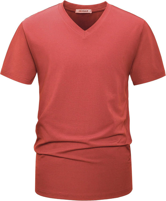 VEIISAR Premium V Neck T Shirts for Men - Modern Fitted Tees Vneck Undershirts