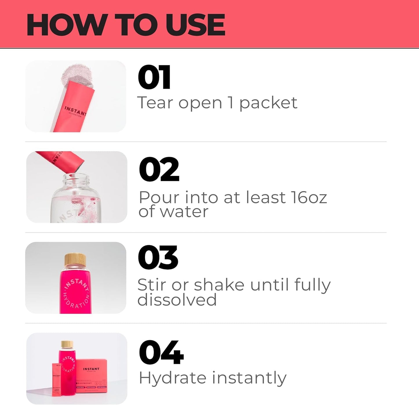 Instant Hydration Electrolytes Powder Packets - Raspberry Electrolyte Drink Mix - Zero Sugar - Keto, Vegan, Gluten-Free, Non-GMO - Boost Recovery, Brain Health, Muscle & Tissue Support- 30 Sticks