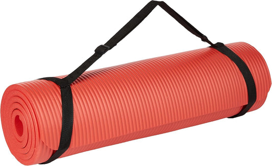 Yoga Mat, 1/2-Inch Extra Thick High Density Exercise Mat, Anti-Tear Exercise Yoga Mat with Carrying Strap, Suitable for Various Yoga Exercises