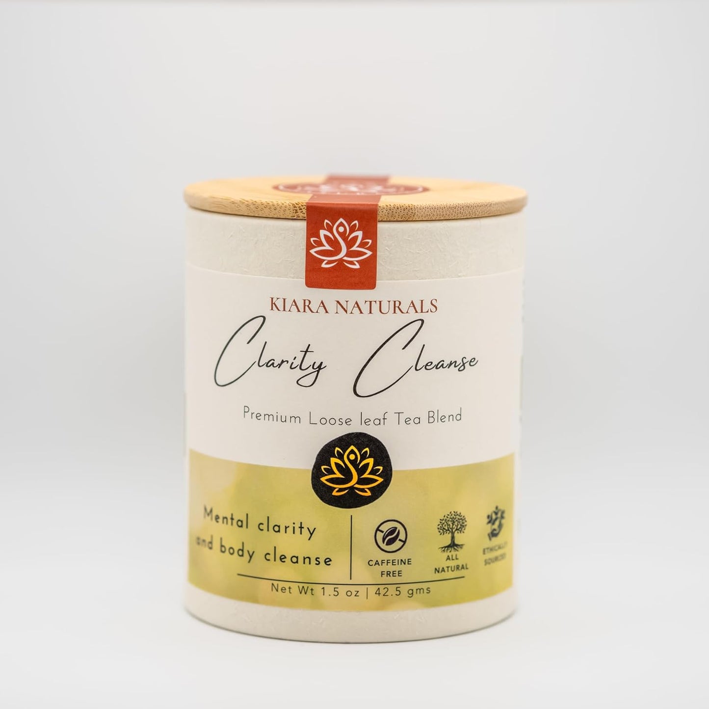 Kiara Naturals Loose Leaf Herbal Detox Tea, Clarity Cleanse - Moringa, Lemon & Mint, 1 Count, TEA, Plant-based, Caffeine-Free