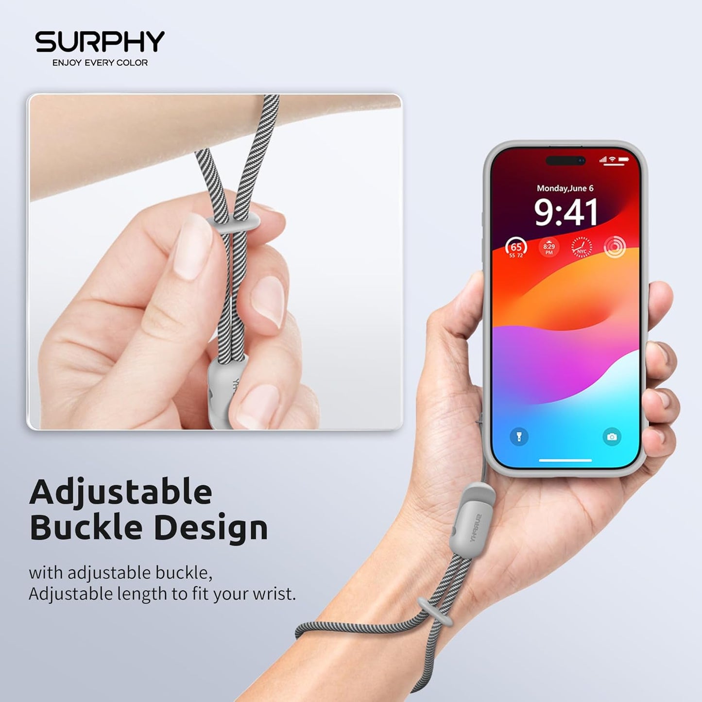SURPHY 3 Pack Phone Wrist Strap with CellPhone Tether Tab, Cellphone Lanyard, Phone Strap with 2-Color Braided, Wrist Lanyard