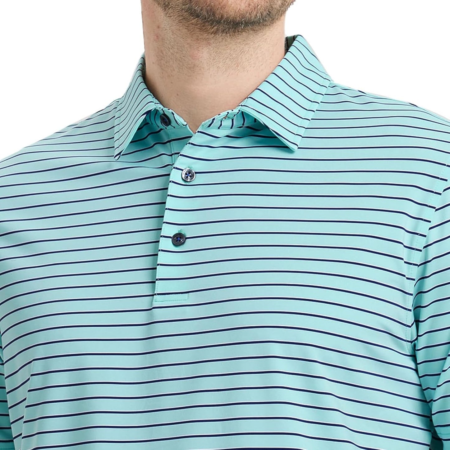 M MAELREG Golf Shirts for Men Moisture Wicking Striped Polo Performance Dry Fit Business Sports Mens Polo Shirts Short Sleeve