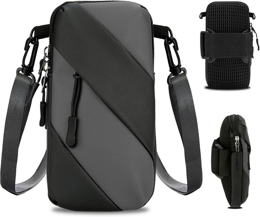 Armband Cell Phone Holder for Running,Crossbody Shoulder Holsters Bag with Arm Band for Women Men Kids,iPhone 15 14 13 12 11 Pro Max Xs Xr 8 7 6S 6 Plus SE Mini Galaxy Workout Walking Gym Arm Bags