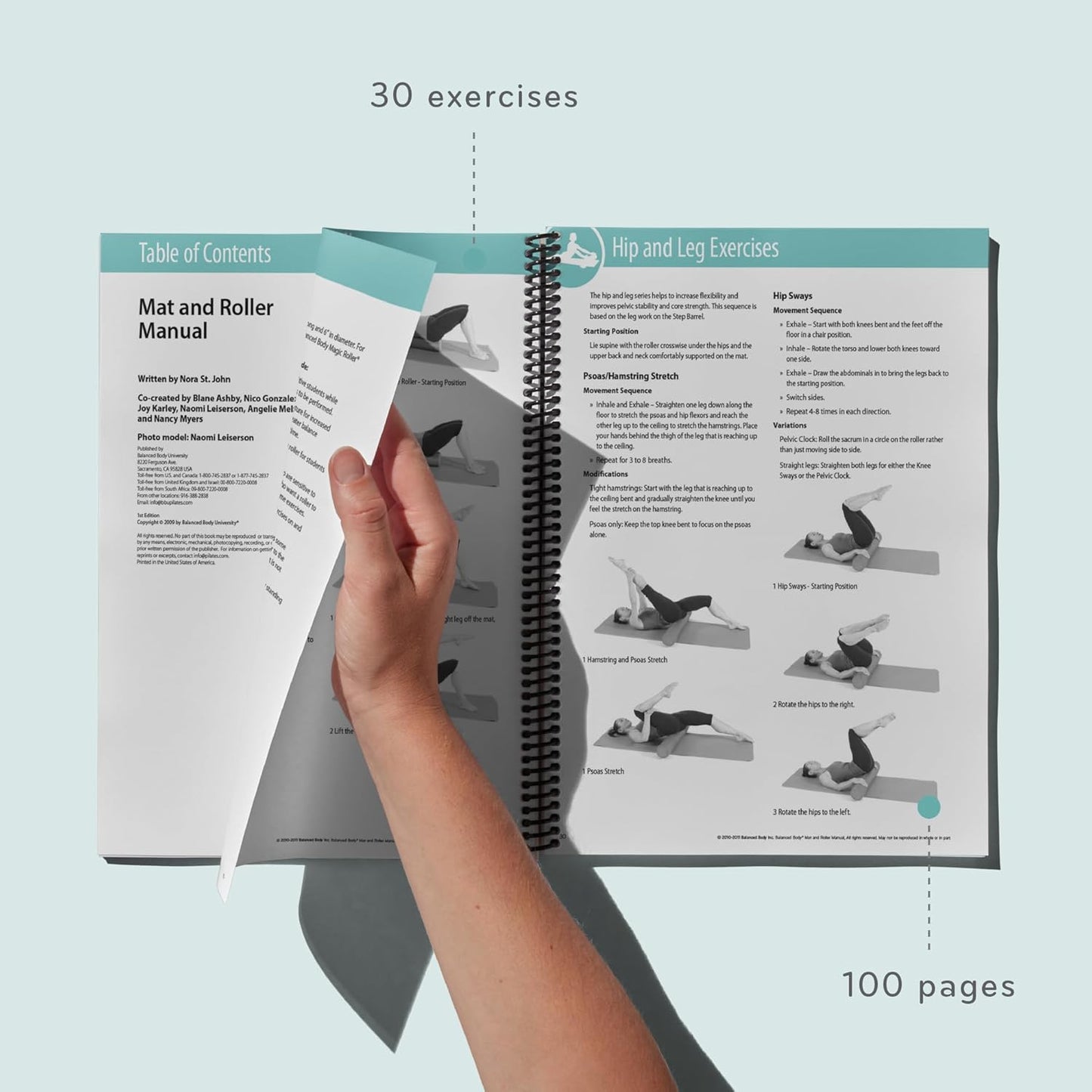 Balanced Body Mat and Roller Guide, Pilates Mat and Roller Guide for Workout Equipment, for Home Gym or Studio Use