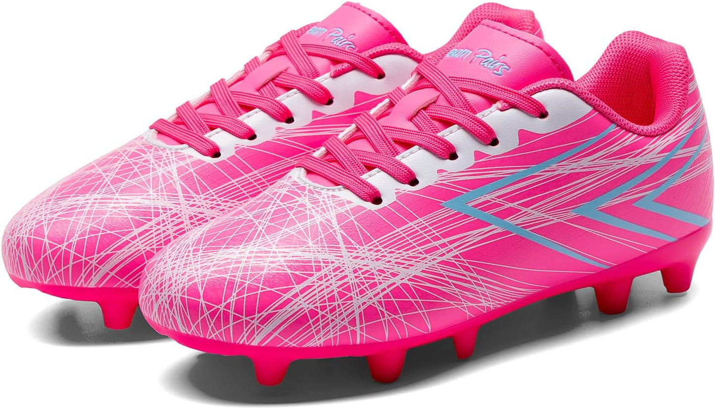 DREAM PAIRS Boys Girls Soccer Cleats Kids Youth Firm Ground Football Shoes for Little/Big Kid