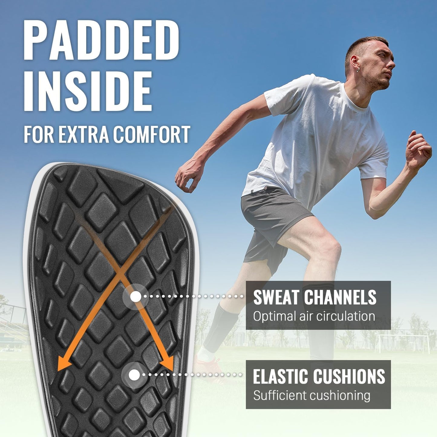 Northdeer Soccer Shin Guards for Kids Adults. Sleeves with Optimized Insert Pocket - Protective Soccer for Boys Girls Men