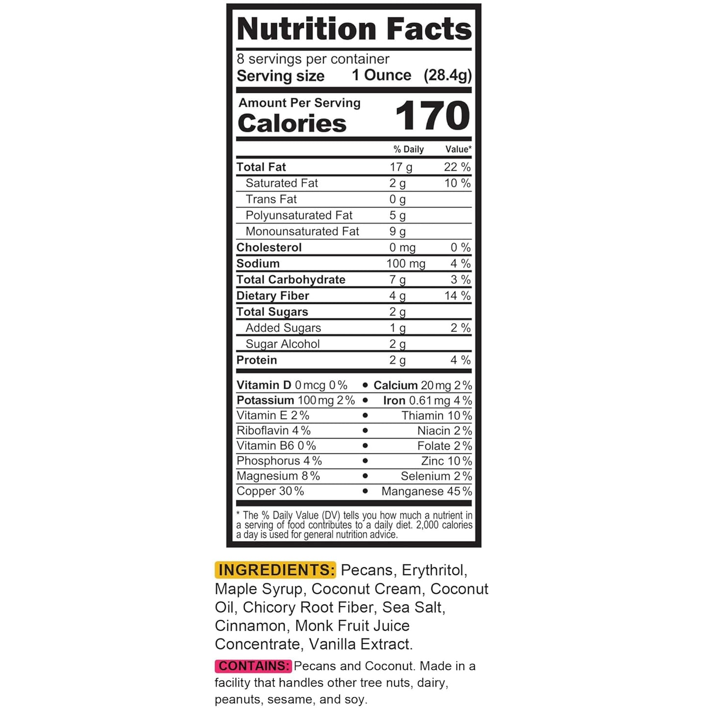 TGB Maple Pecan, Keto Nuts, No Added Sugar, Gluten Free, Healthy Low Carb Snack, 8oz Resealable Bag (Pack of 1)