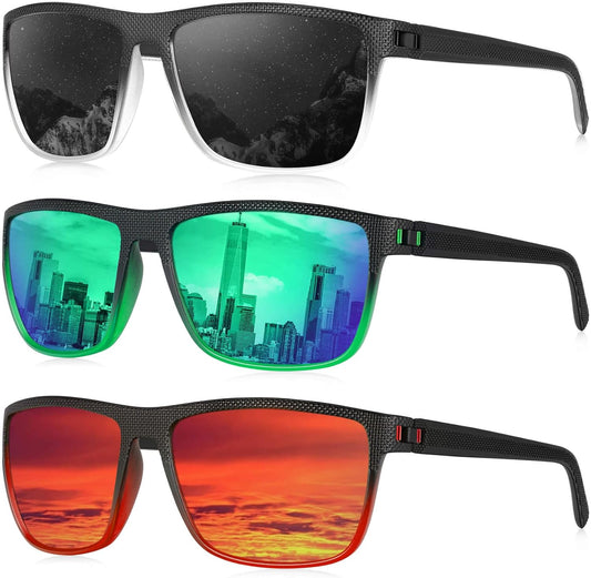 KALIYADI Polarized Sunglasses for Men, Lightweight Sun Glasses with UV Protection for Driving Fishing Golf