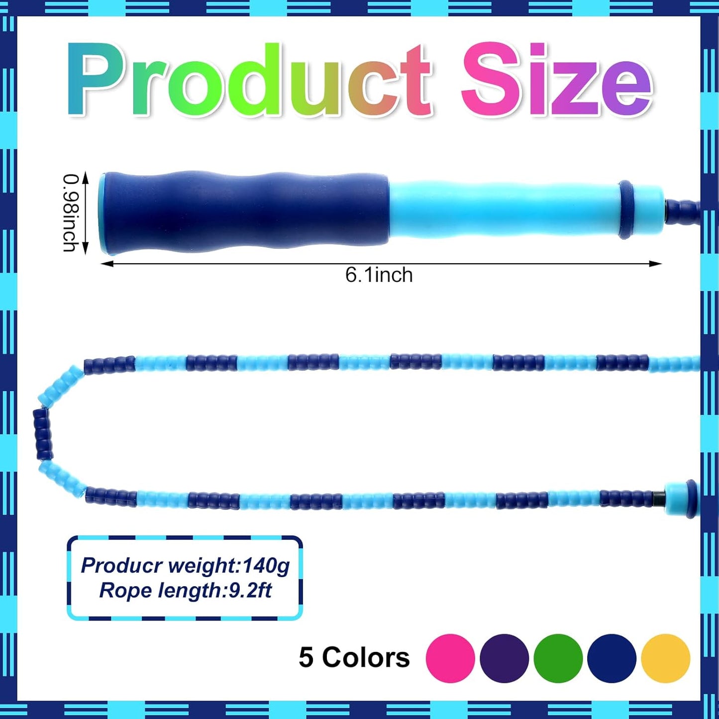 Yunsailing 20 Pack Jump Ropes for Adults Kids, 9.2 Feet Adjustable Length Free Segmented Skipping Rope Bulk Soft Beaded Jumping Ropes for Women Men Exercise Training Workout Weight Loss