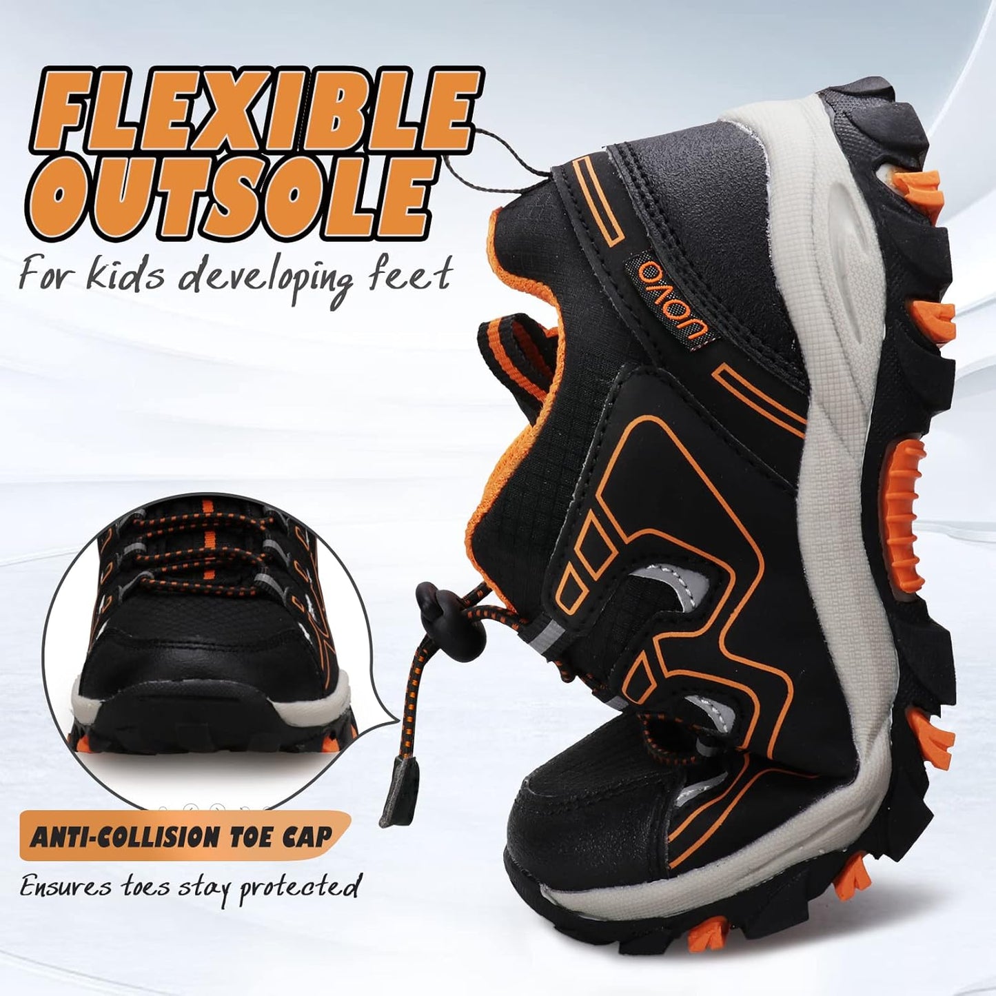 UOVO Boys Girls Kids Sneakers Hiking Running Outdoor Walking Tennis Shoes Waterproof Non Slip Fashion Sneakers(Little/Big Kids