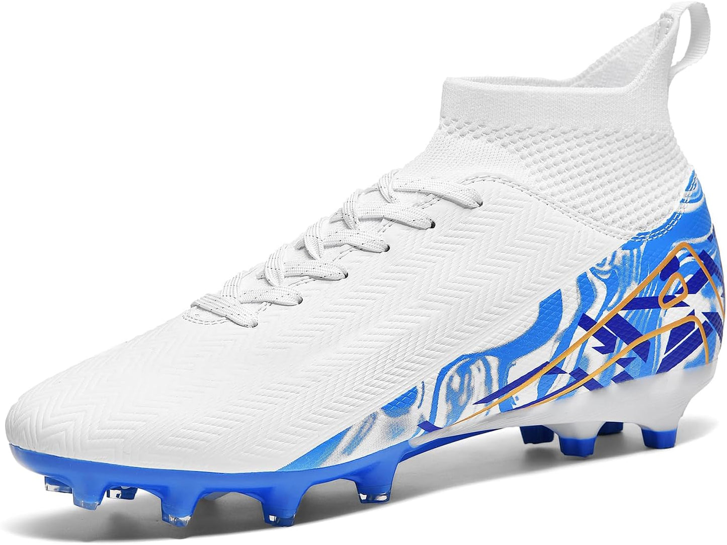 Indoor Soccer Cleats Mens Womens Turf Soccer Cleats Wide Socer Shoes FG AG TF High Ankle Football Boots