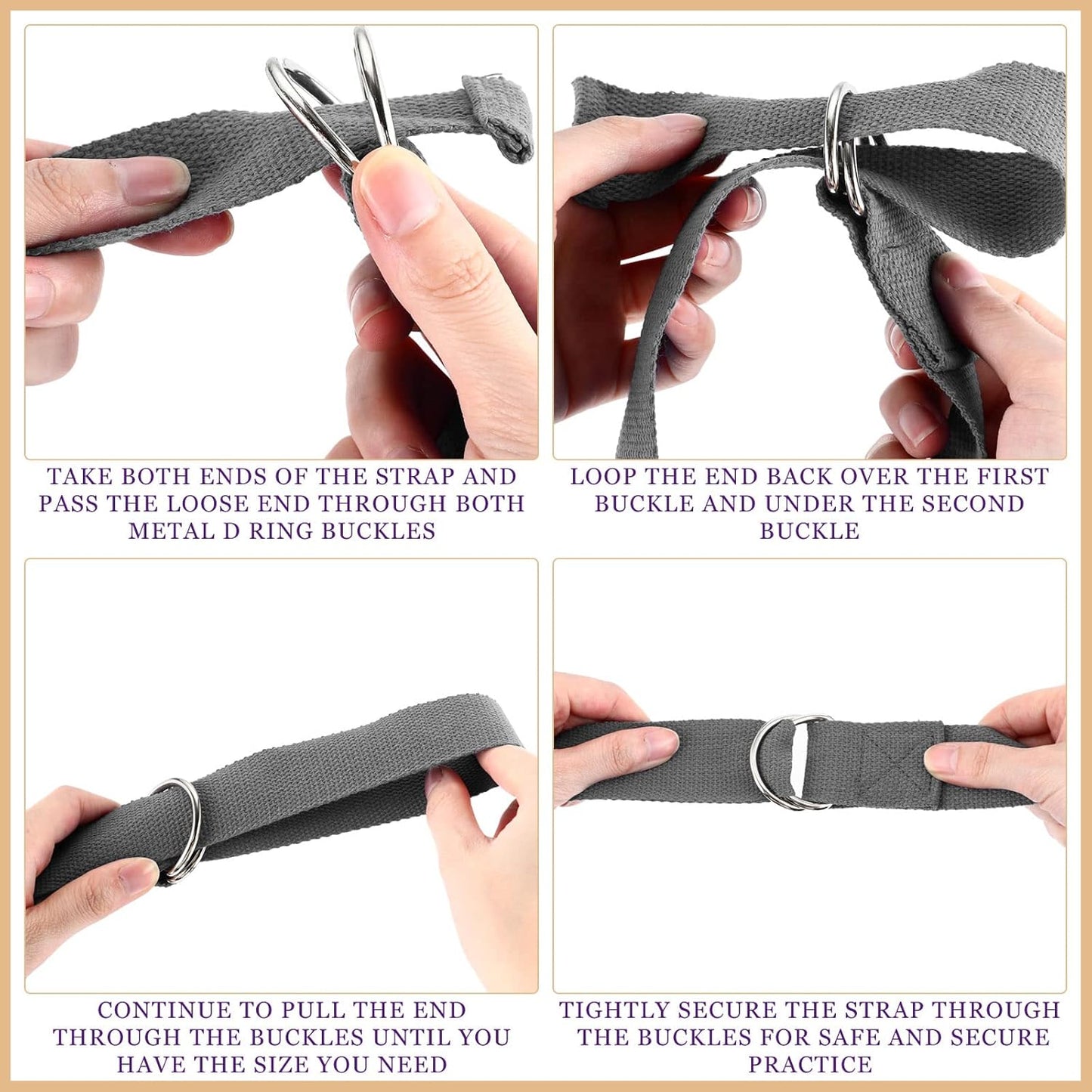 Leyndo 24 Pieces Yoga Strap Stretching Pilates Exercise Adjustable Straps 6 ft Non Elastic Yoga Belt with Adjustable D Ring Buckle for Pilates Gym Workouts Fitness