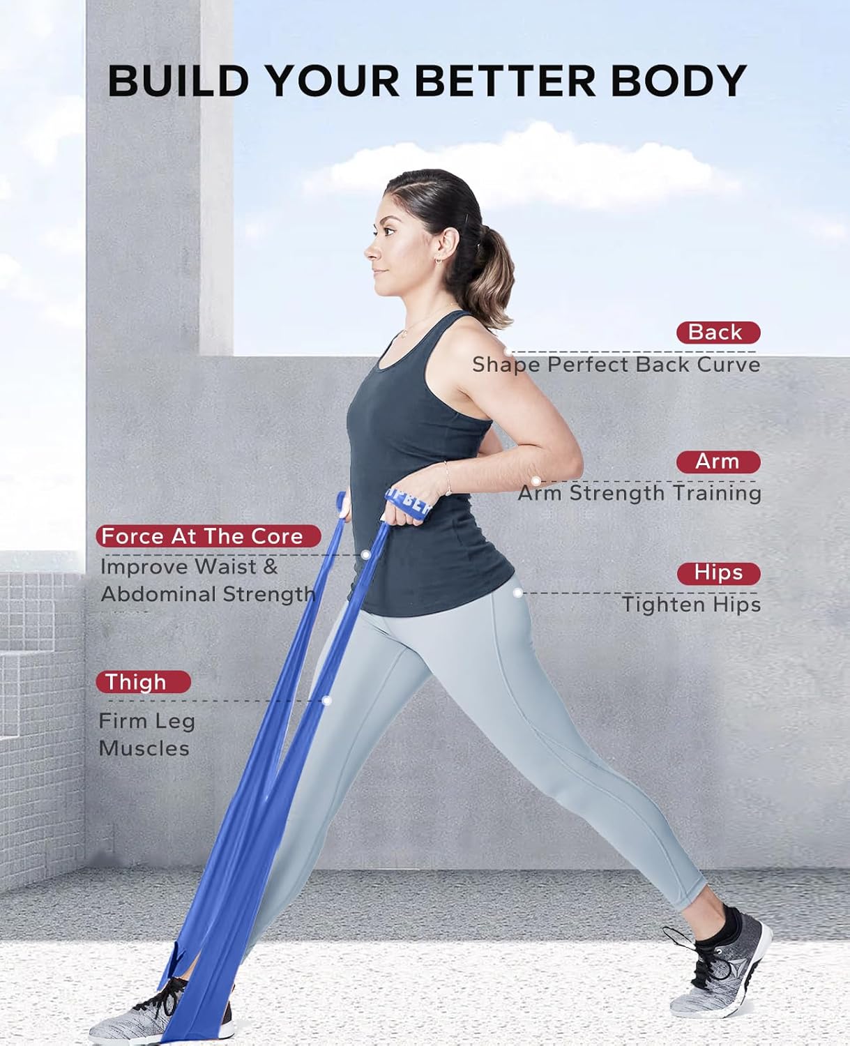 HAPBEAR Pull Up Assistance Bands Set of 5 - Resistance Bands for Working Out, Stretching, Physical Therapy, Muscle Training