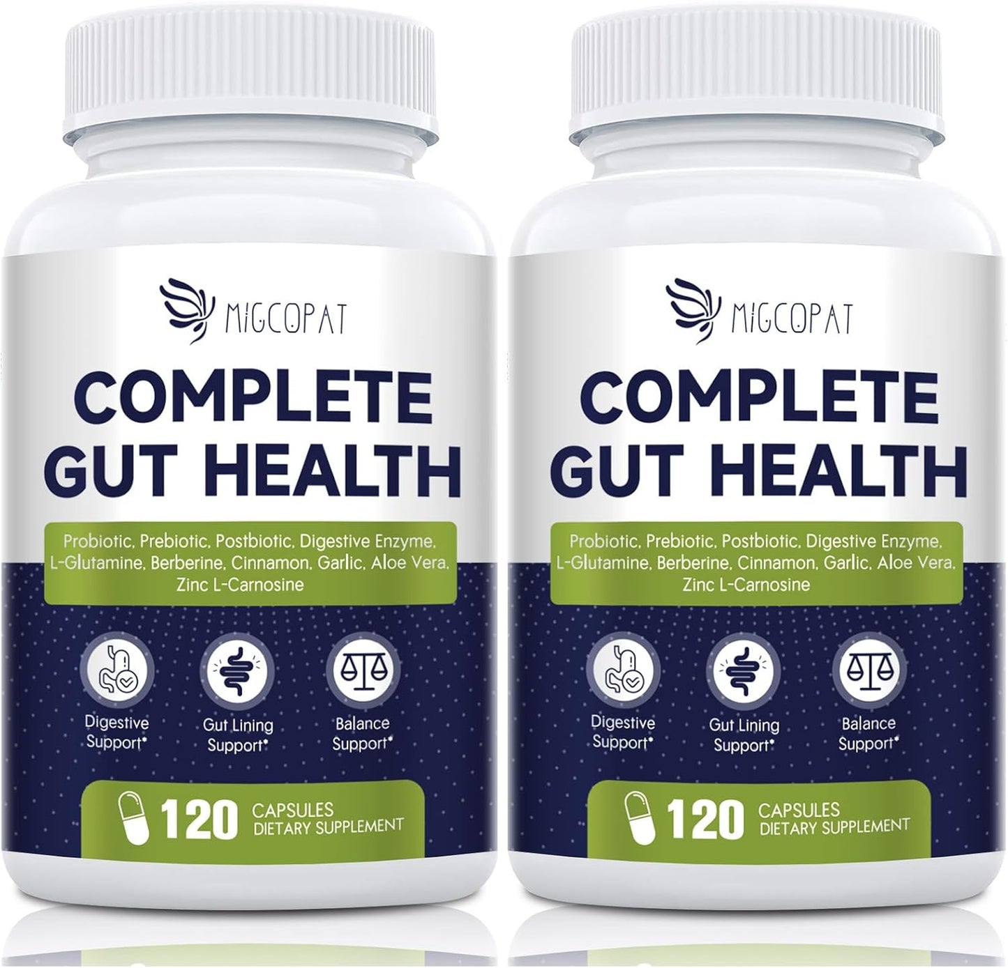 Probiotics for Digestive Health, 80 Billion CFU Probiotics, Prebiotics, Postbiotics & Digestive Enzymes, Gut Health Capsules with Berberine, Cinnamon, L-Glutamine, for Men & Women, 240 Counts