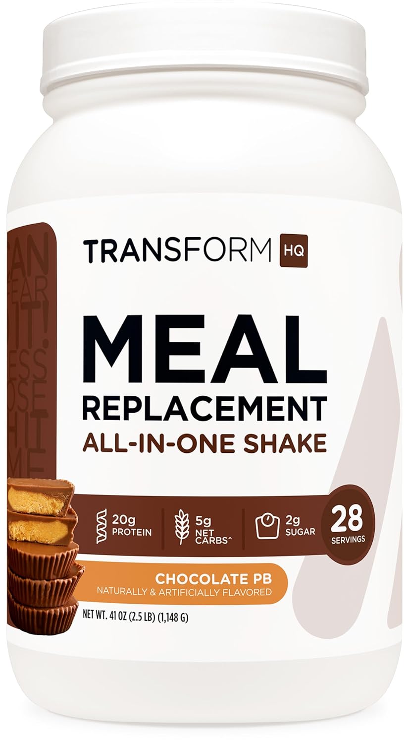 TransformHQ Meal Replacement Shake Powder 28 Servings (Chocolate Peanut Butter) - Gluten Free, Non-GMO
