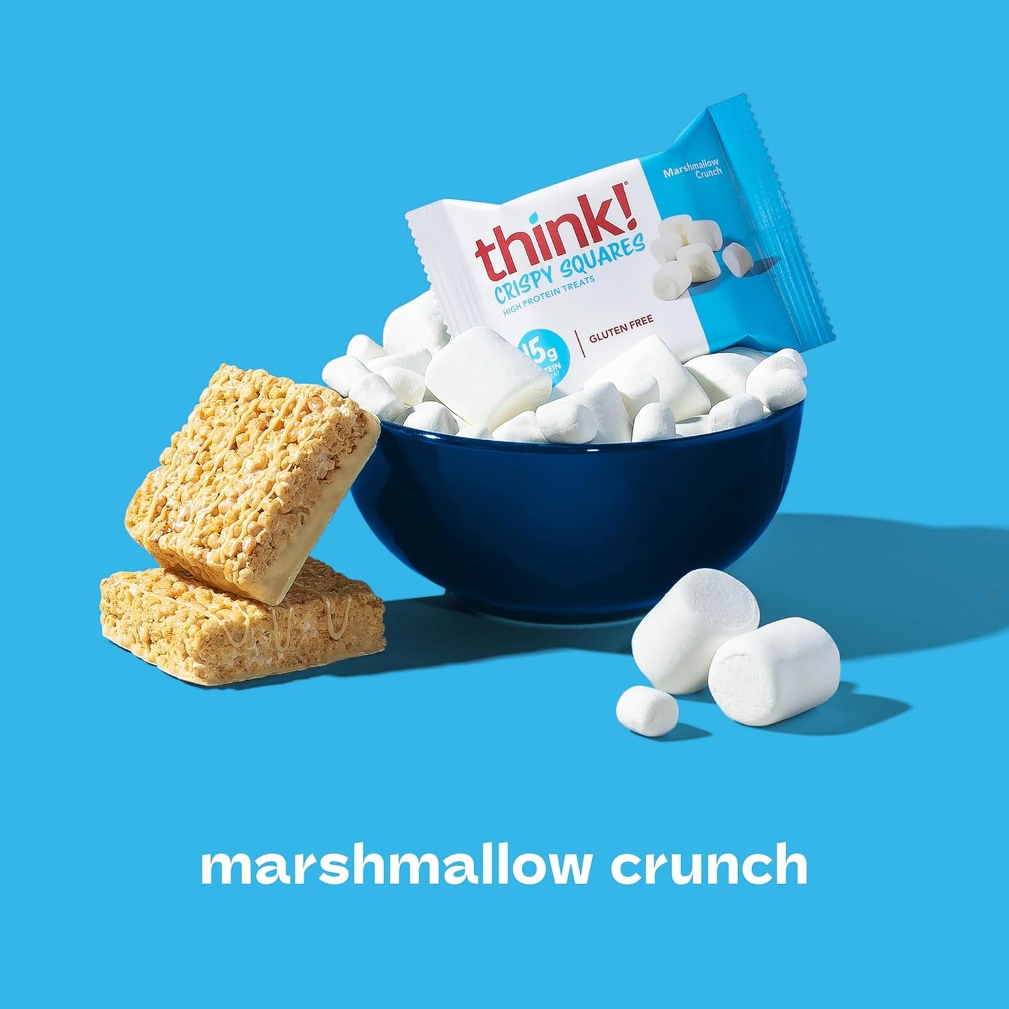 Think! High Protein Crispy Squares Marshmallow Crunch Treat (10 Pack)