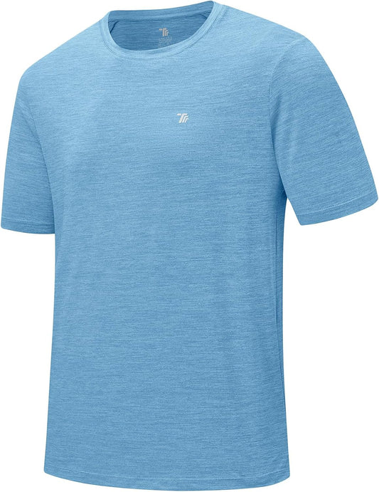 BGOWATU Men's Quick Dry Workout Athletic Shirts Lightweight Tennis Shirts for Men Running Gym Tops