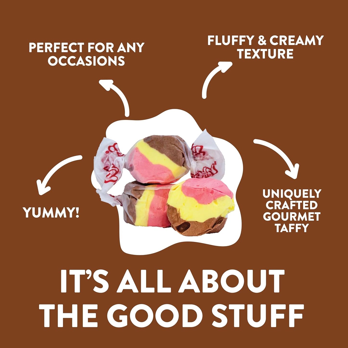 Taffy Town Saltwater Taffy, Banana Split, 2.5Lb