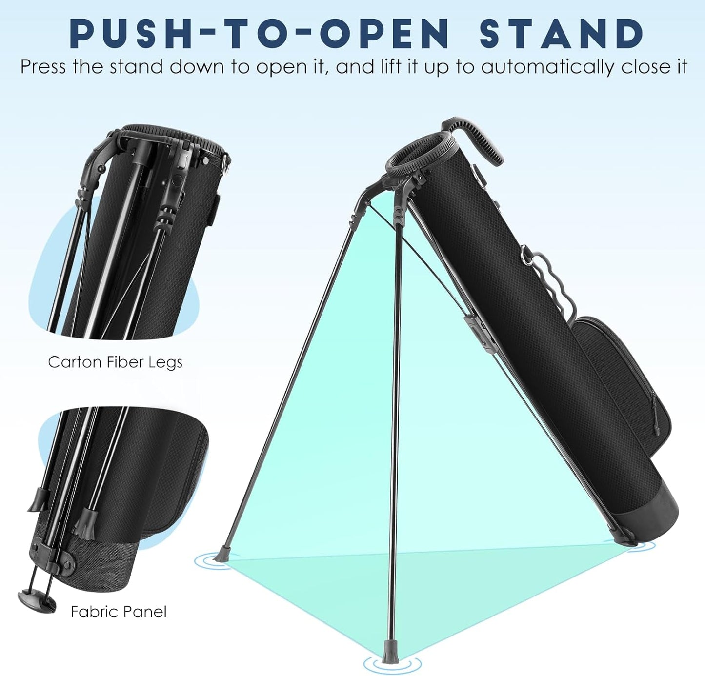 Findway Golf Stand Bag, Small Golf Bag for The Driving Range, Par 3 and Executive Courses, Lightweight Golf Club Carry Bag with Ball Holder and Pockets for Men Women