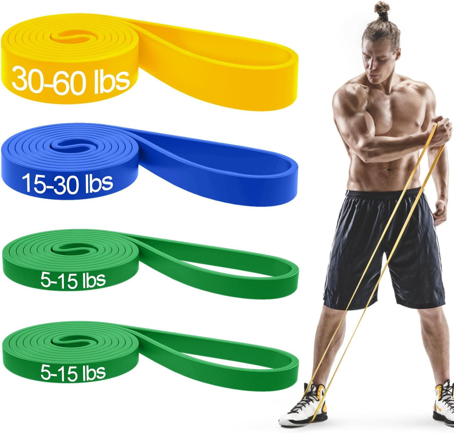Pull Up Bands, Resistance Bands, Pull Up Assistance Bands Set for Men & Women, Exercise Workout Bands for Working Out, Body Stretching, Physical Therapy, Muscle Training