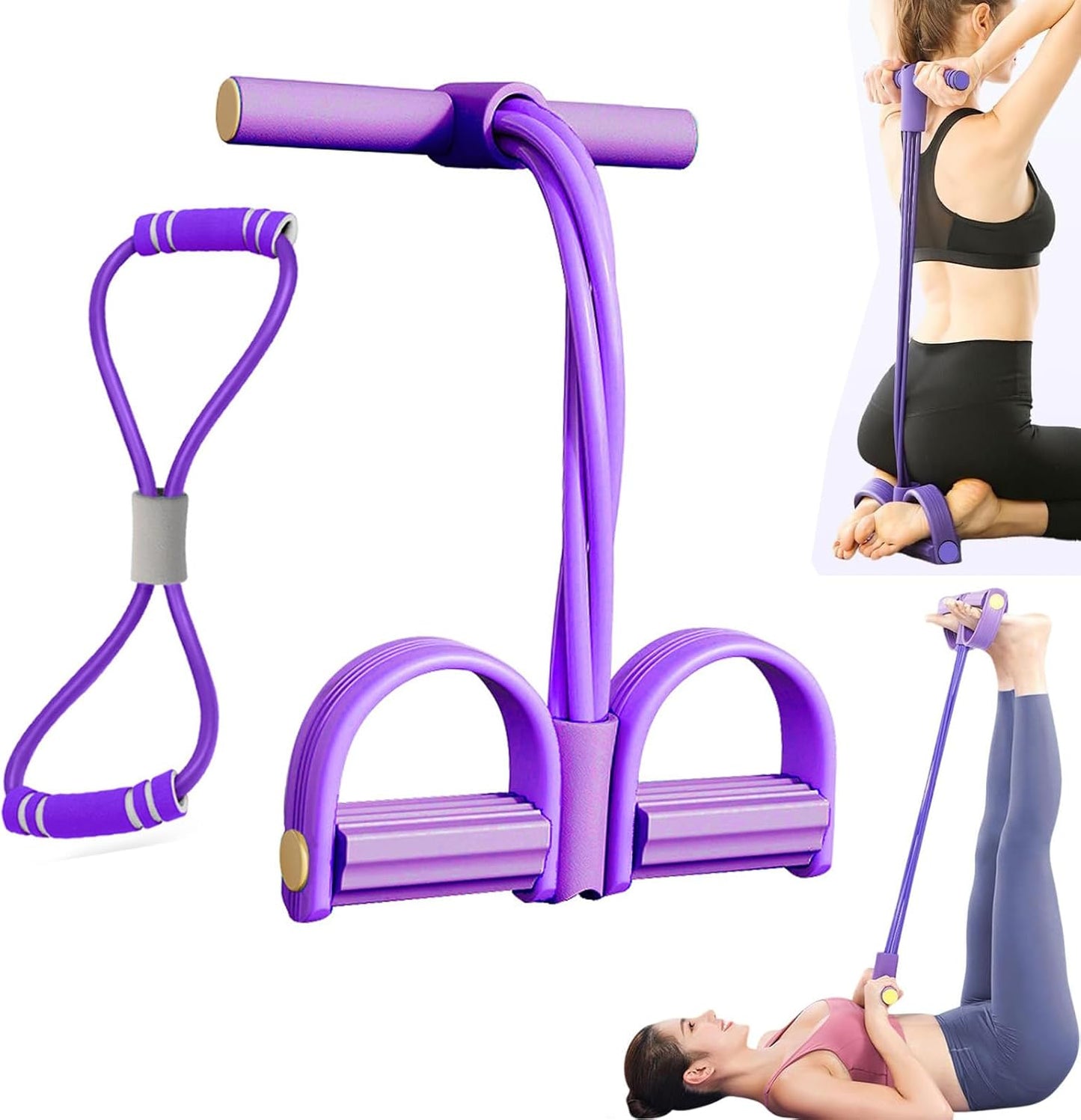 Multifunctional Tension Cor,4/6 Tube Resistance Bands with Handles and Foot Straps,Pedal Puller, Sit Up Exercise Equipment for Home Workout & Training